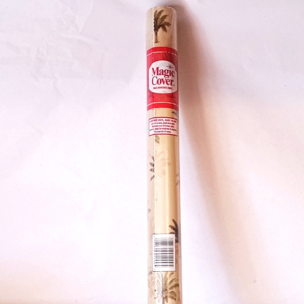 Shelf-Liner Magic Cover Self Adhesive Vinyl Covering 18" x 9 Feet Palm Trees.